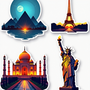 Global Landmarks - Sticker Sheet v9